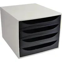Exacompta Exacompta Schubladenbox Ecobox "Office", DIN A4+, 4 Schubladen, schwarz – Produktbild 3 von 3