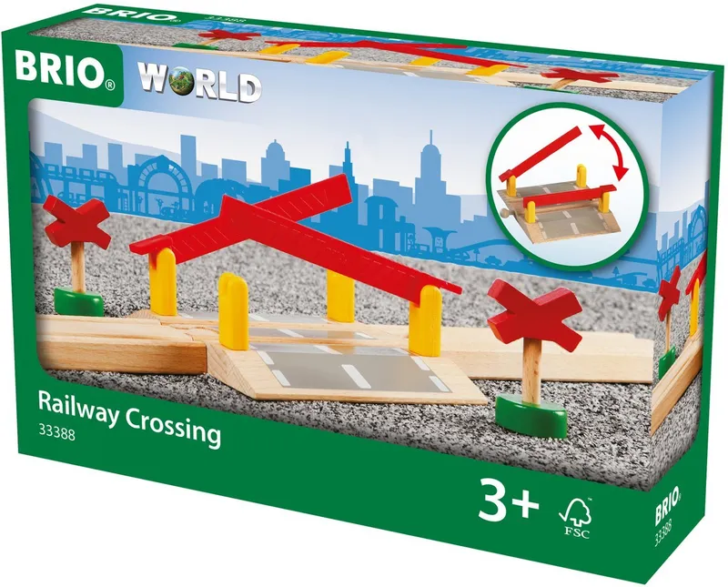 BRIO BRIO Spielzeugeisenbahn-Erweiterung BRIO® WORLD, Bahnübergang, Bunt, – Produktbild 1 von 5