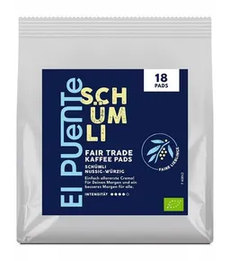 El Puente El Puente Schümli - Bio-Kaffeepads 18 Pads | Fair Trade | Bio-zertifiziert | Vegan | Glutenfrei – Produktbild 1 von 1