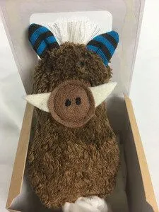 Pat und Patty Pat und Patty Personalisiertes Schmusetuch/ Schnuffeltuch , Greifling "Wildschwein" ,Farbe : braun, 100 % Baumwolle-kbA – Produktbild 4 von 4