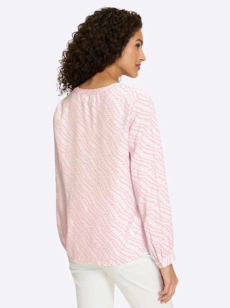heine Schlupfbluse hellrosé-ecru-bedruckt, Hellrosé-ecru-bedruckt, – Produktbild 2 von 2