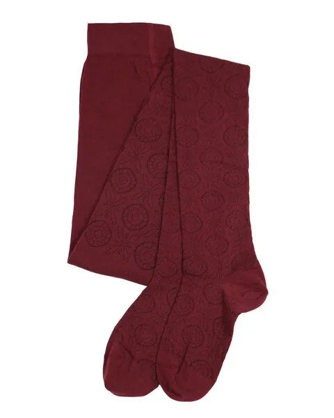 grödo grödo Damen Strumpfhose Kringelmuster Bio Baumwolle Elasthan, Burgund, – Produktbild 1 von 1