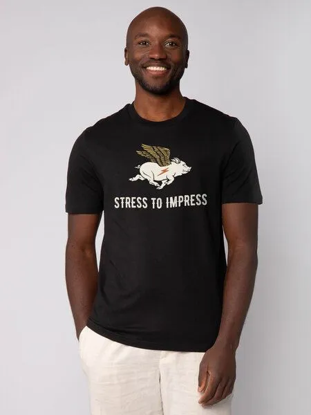 watapparel watapparel T-Shirt Unisex Stress to impress, Black, – Produktbild 1 von 3