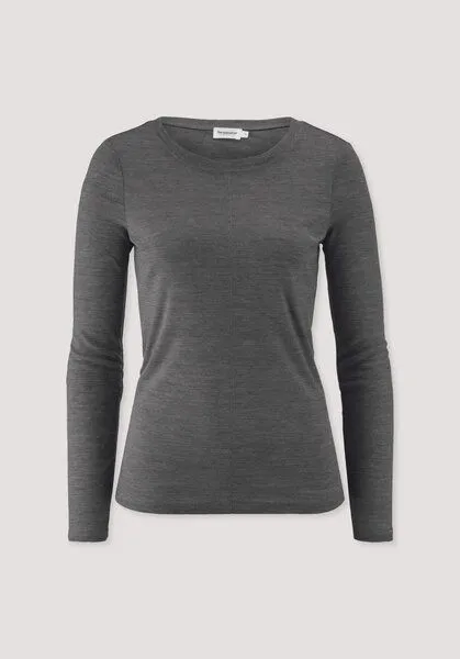 hessnatur hessnatur Longsleeve Slim aus Bio-Schurwolle und TENCEL Lyocell, Grau, – Produktbild 4 von 4