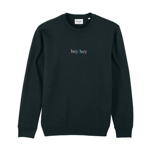 hey hey studios hey hey studios Damen Sweatshirt „Rainbow“ schwarz aus Bio-Baumwolle, Schwarz, – Produktbild 1 von 3