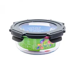 Dora's Dora's Dora’s Runde Glas-Frischhaltedose (0,5l) – Mit Glasdeckel & Klickverschluss – Ofenfest & Auslaufsicher – Produktbild 1 von 1