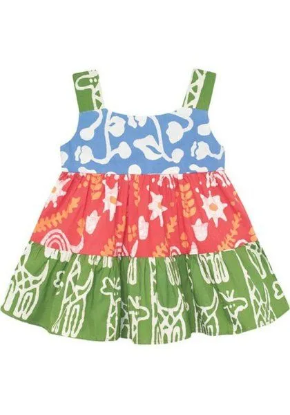 Global Mamas Global Mamas Baby Bio Karussellkleid - Sankofa, Giraffe olive (grün), – Produktbild 1 von 2