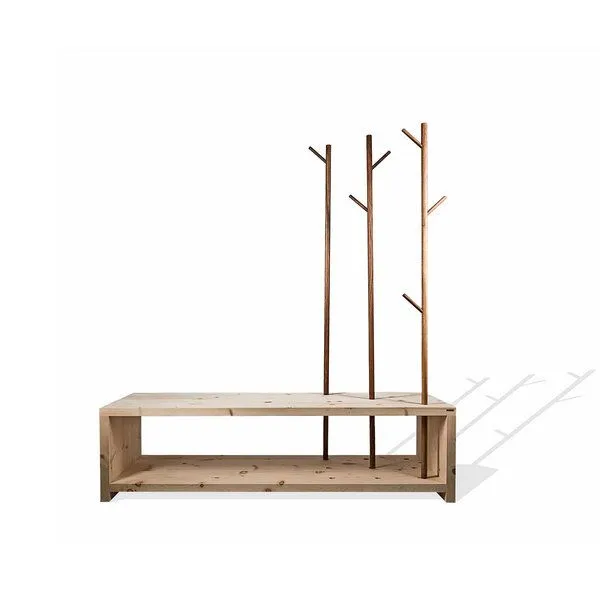 4betterdays 4betterdays Garderobe im Cross Country Style aus Zirbenholz 150x50x45 cm – Produktbild 3 von 4
