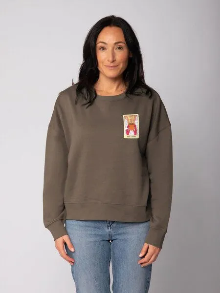 watapparel watapparel Sweatshirt Frauen Tarot The Coffee, Mocha, – Produktbild 2 von 2