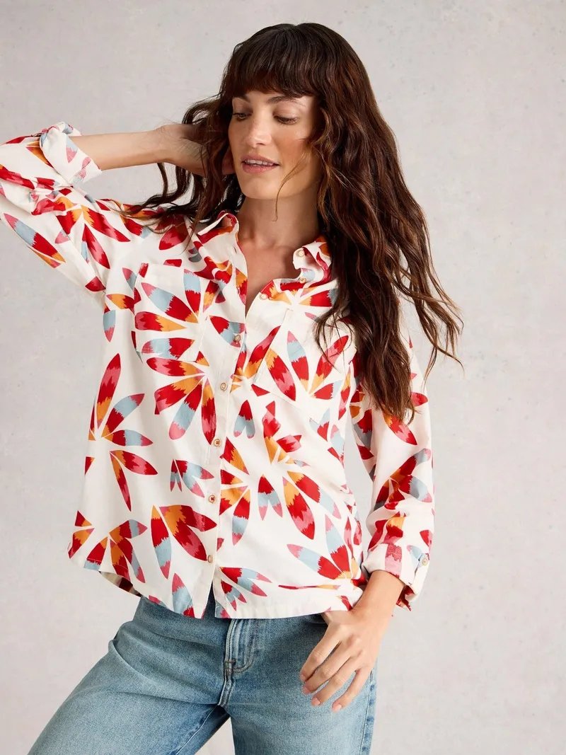 White Stuff Bluse Sophie aus Bio-Baumwolle - 34, Elfenbein print, – Produktbild 3 von 4