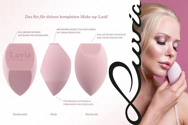 Luvia Cosmetics Kosmetikpinsel-Set PRIME VEGAN CANDY, 10 tlg., für Foundation, Puder, Blush, Highlighter & präzise Eye-Looks, Rosa|weiß, – Produktbild 5 von 5