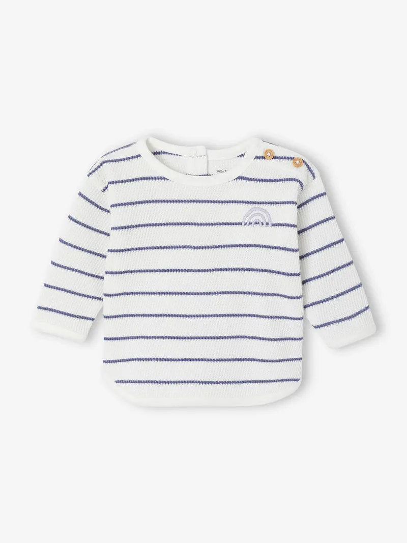 Vertbaudet Baby Shirt aus Waffelpikee, Wollweiß, – Produktbild 1 von 4