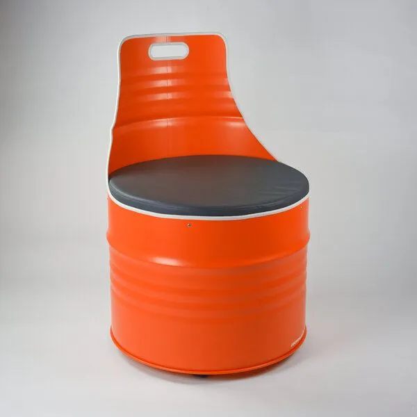 Lockengelöt Lockengelöt Sessel aus einem Hamburger Ölfass, Orange (gepulvert), – Produktbild 1 von 2