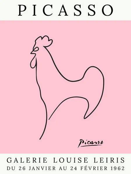 Photocircle Photocircle Poster / Leinwandbild - Picasso Hahn – rosa – Produktbild 1 von 4