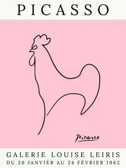 Photocircle Photocircle Poster / Leinwandbild - Picasso Hahn – rosa – Produktbild 1 von 1