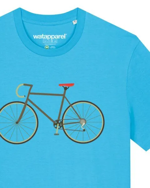 watapparel watapparel T-Shirt Unisex Fahrrad, Aqua blue, – Produktbild 3 von 3