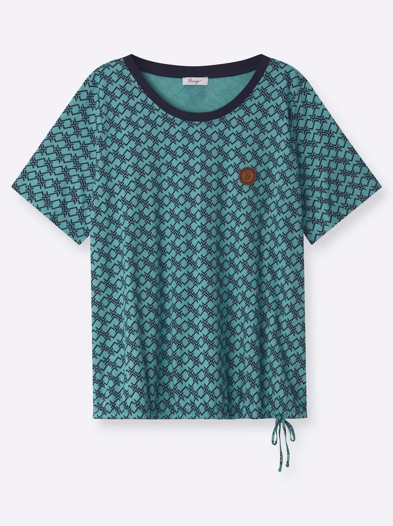 sheego Shirt ozean-tiefblau-bedruckt, Ozean-tiefblau-bedruckt, – Produktbild 2 von 2
