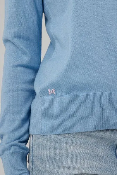 GORG GORG Damen Strickpullover mit Rundhalsausschnitt, Hellblau, – Produktbild 3 von 4