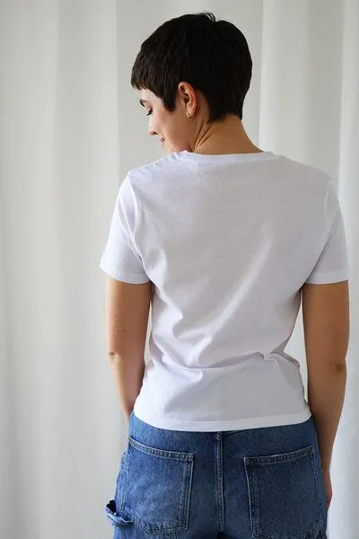 Kultgut Kultgut Artdesign - Biofair- Flauschiges Femin Shirt / little red heart, Weiß, – Produktbild 4 von 4