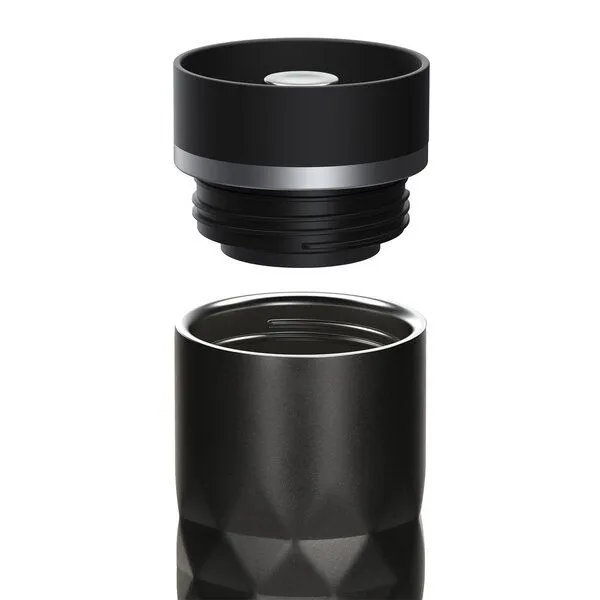 elasto elasto Edelstahl Thermobecher Diamond - 450 ml - auslaufsicherer Verschluss, Onyx schwarz, – Produktbild 2 von 4