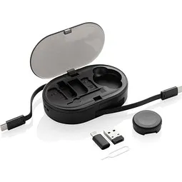 XD Collection Chargevix Multifunktionales 60W-Lade-Set aus RCS rPlastic, schwarz – Produktbild 1 von 1