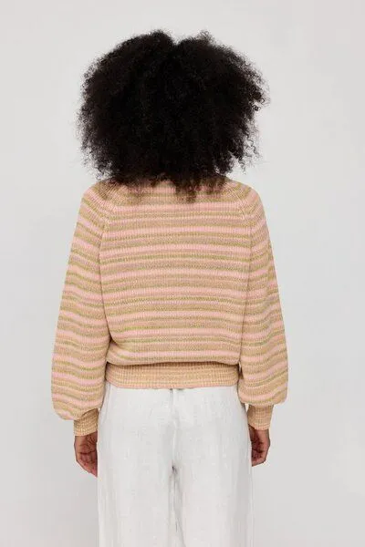 Mazine Mazine Cardigan Multicolor Knit - Soft Pink - aus Biobaumwolle – Produktbild 2 von 3
