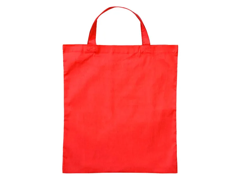 Baumwoll-Tragetaschen, rot 38x42 cm mit zwei kurzen Henkeln – Produktbild 2 von 2