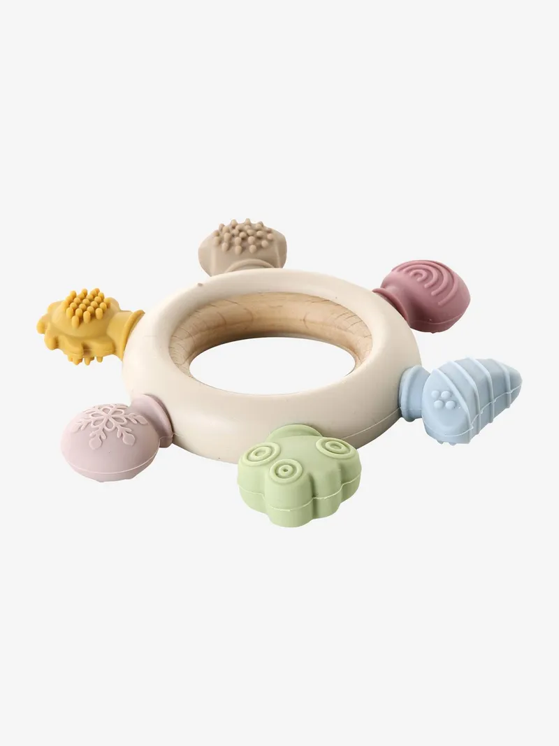 Vertbaudet Sensorik-Beißring Baby Holz FSC®, Braun, – Produktbild 3 von 3