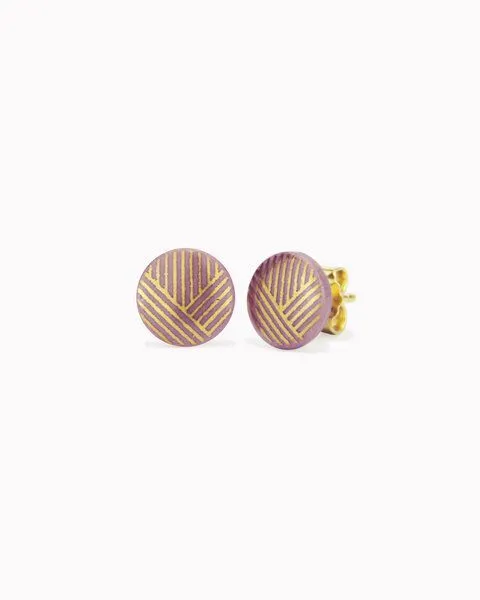 lille mus lille mus Porzellan-Ohrstecker TRIPLE, Mauve, – Produktbild 1 von 2