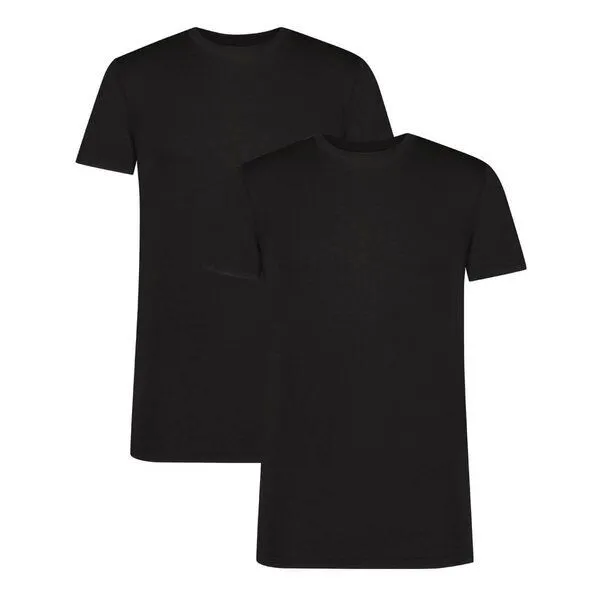 Bamboo Basics Bamboo Basics Rundhals T-Shirt RAY mit Bambusviskose (2er Pack), Schwarz, – Produktbild 2 von 4
