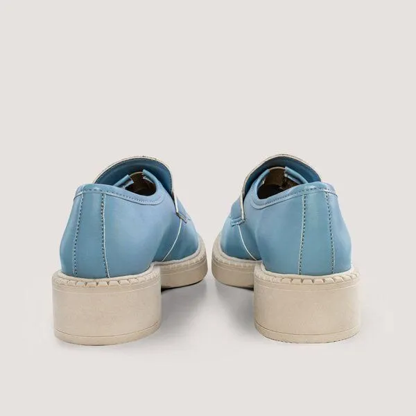 AGAZI AGAZI DIANE - 3 in 1 apple leather loafers (vegan, plant-based), Sky blue, – Produktbild 4 von 4