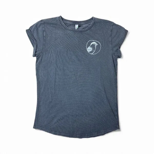 ilovemixtapes ilovemixtapes Kleiner Spatz Frauen T-Shirt aus Biobaumwolle, Washed grey (grau), – Produktbild 1 von 2