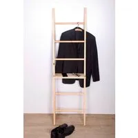 kleiderleiter de kleiderleiter_de Kleiderleiter Natur 171 cm aus Massivholz (Eiche, Buche, Nussbaum oder Zirbe) – Produktbild 1 von 4