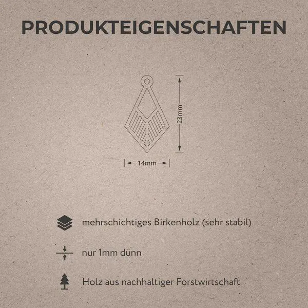 feinformart feinformart Ohrringe aus Holz - Tribe mini, Moosgrün (grün), – Produktbild 4 von 4