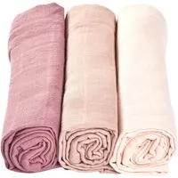 HANS NATUR Spucktücher Bio-Baumwolle 3er Set "Mauve" Maße 75 x 75 cm – Produktbild 1 von 1