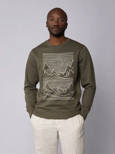 watapparel watapparel Sweatshirt Unisex Mountains, Khaki, – Produktbild 2 von 4