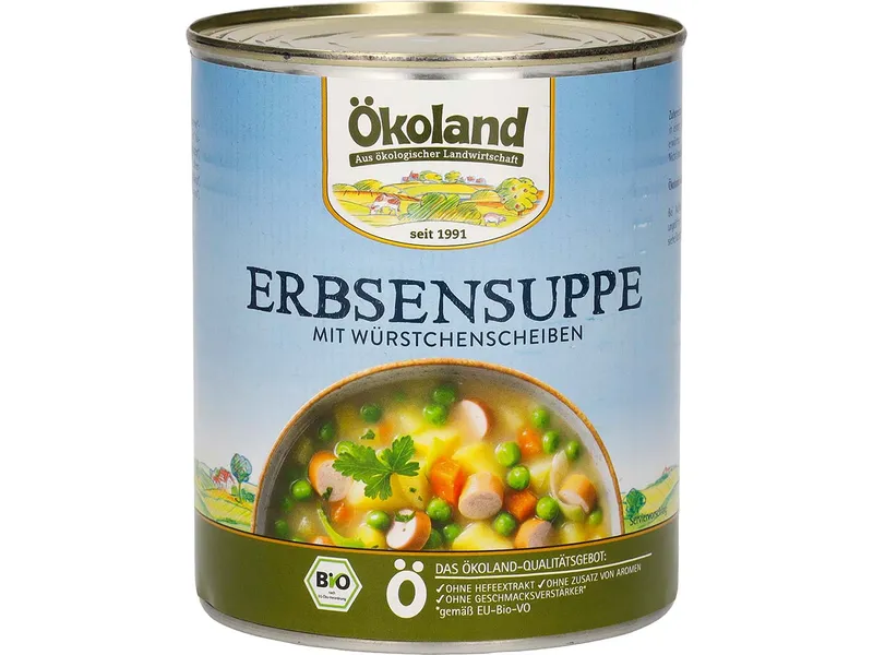 Ökoland Ökoland Bio-Erbsensuppe mit Würstchen, 800 g – Produktbild 1 von 1