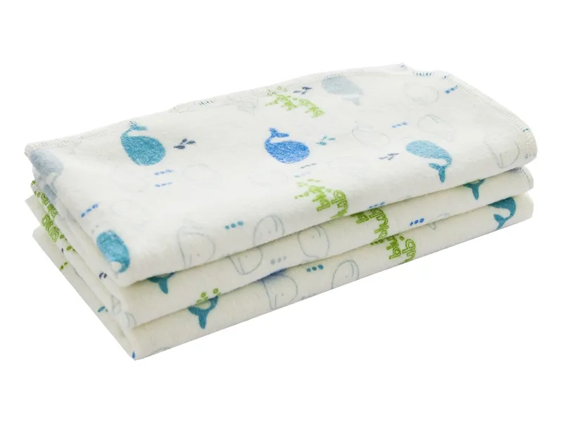HANS NATUR Moltontücher Bio-Baumwolle 3er Set, 40 x 40 cm Wale, Mehrfarbig, – Produktbild 1 von 2