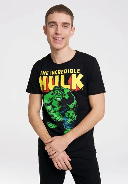 LOGOSH!RT LOGOSH!RT - Marvel - The Incredible Hulk - Bio - T-Shirt, Schwarz, – Produktbild 3 von 4