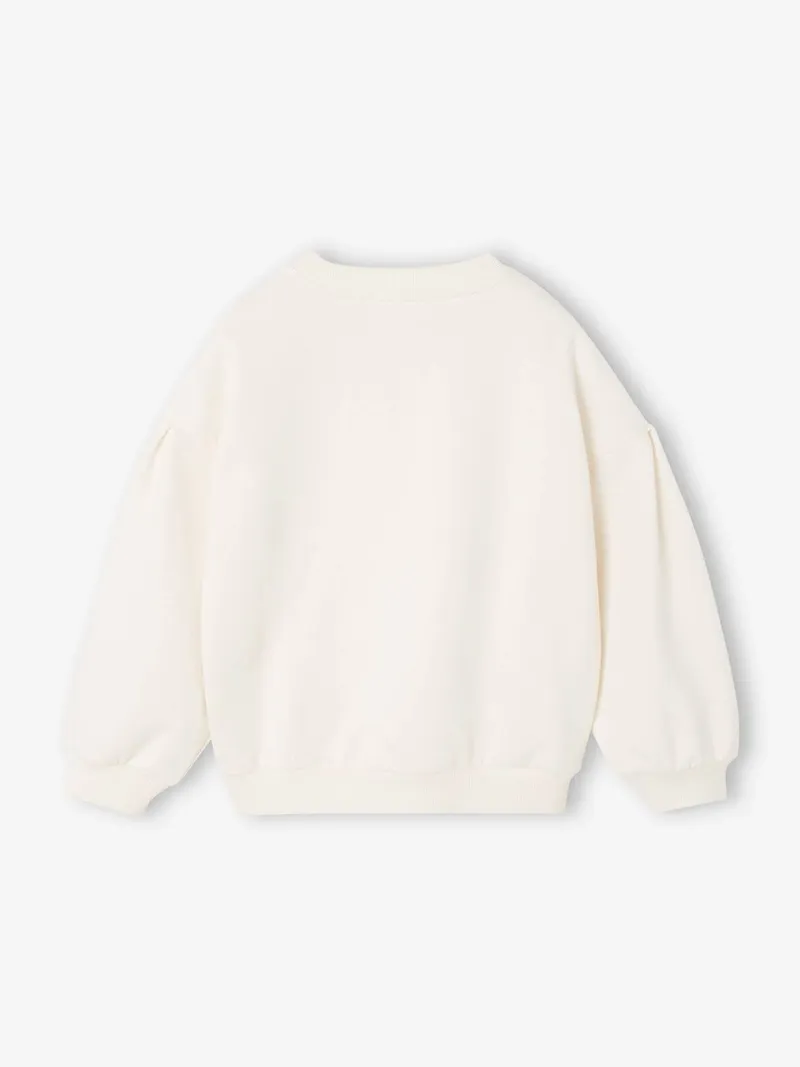 Vertbaudet Weihnachts-Set aus Sweatshirt und Scrunchie mit Pailletten Mädchen, Wollweiß, – Produktbild 3 von 4