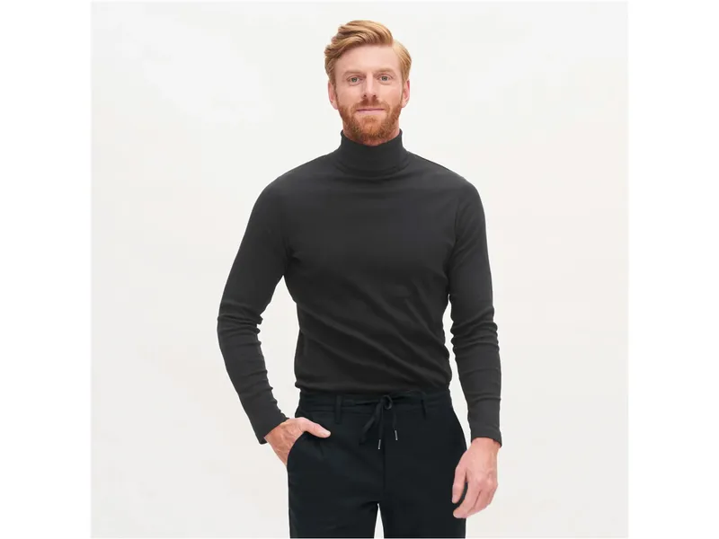 Living Crafts Living Crafts - Herren Rollkragen-Shirt (100% Bio-Baumwolle), Schwarz, – Produktbild 5 von 5