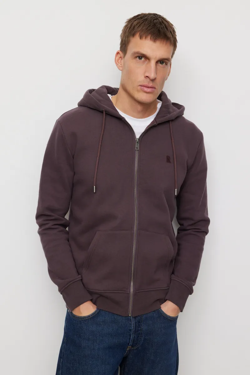 recolution Recolution Herren vegan Sweatjacke Birch Dark Grape, Dunkelviolett, – Produktbild 2 von 2