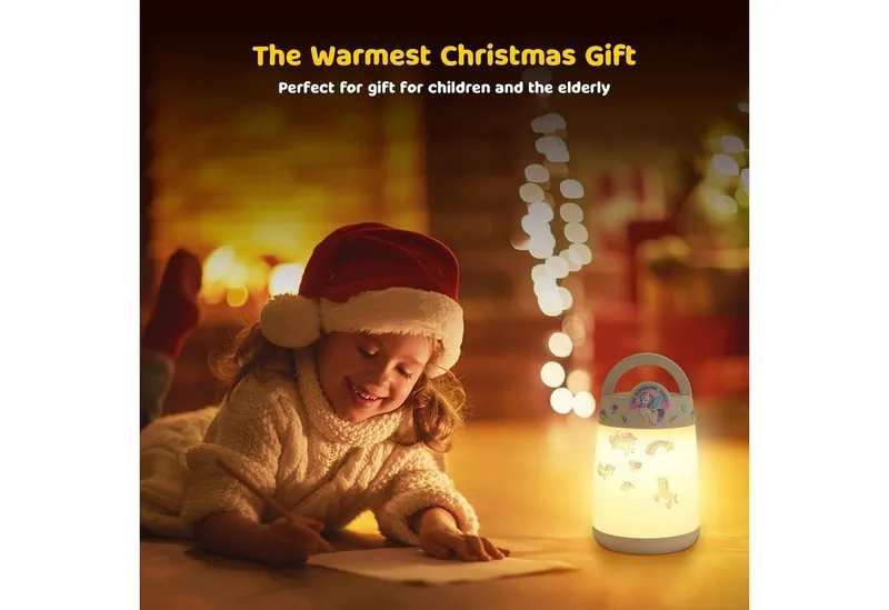 SUPPOU LED Nachtlicht LED Nachttischlampe Touch Dimmbar Kinderzimmer Akku Nachtlicht Einhorn, LED fest integriert, Dimmbar Timer Kabellos – Produktbild 4 von 5