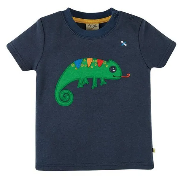 Frugi Frugi T-Shirt Chamäleon Applikation auf Vorder- und Rückseite – Produktbild 1 von 3