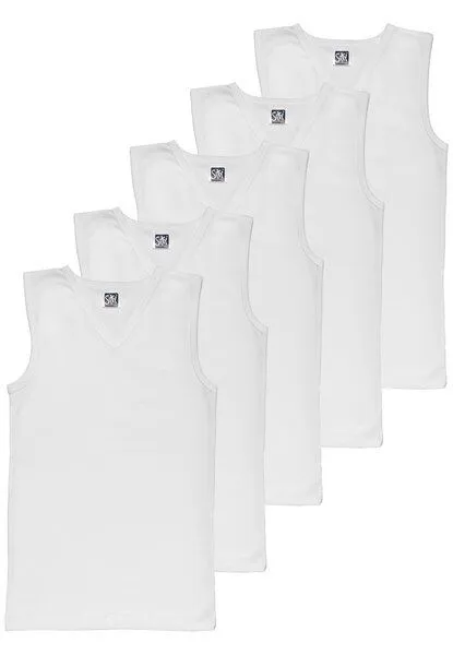 Sweety for kids Sweety for kids Jungen City-Shirt V-Neck, 5er Pack, Weiß, – Produktbild 1 von 2