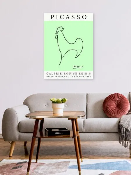 Photocircle Photocircle Poster / Leinwandbild - Picasso Hahn – grün – Produktbild 2 von 4