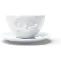 FIFTYEIGHT PRODUCTS FIFTYEIGHT PRODUCTS Kaffeetasse „Lecker“ mit Unterteller (200 ml) – Produktbild 1 von 1
