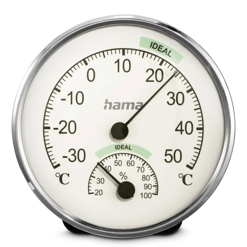 Hama Hama Thermometer und Hygrometer "Chios", Silber/Weiß – Produktbild 1 von 6