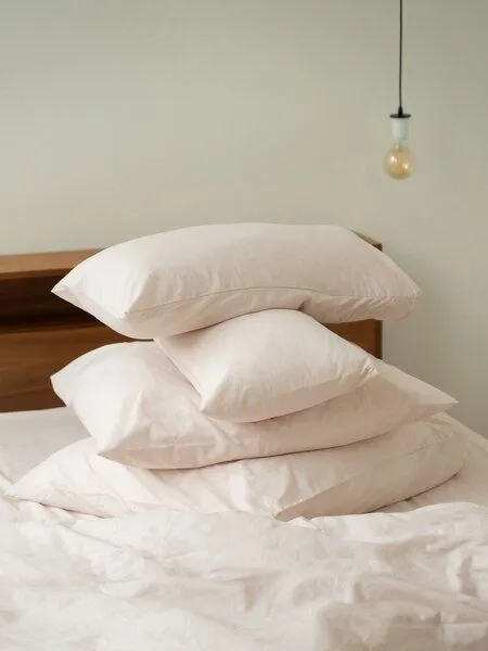 erlich textil erlich textil Michel Kopfkissenbezug aus Bio-Baumwolle, Leinen Mix, made in Europe, Perlmutt, – Produktbild 4 von 6