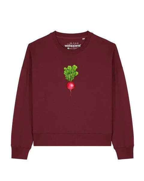 watapparel watapparel Sweatshirt Frauen Radieschen, Burgundy, – Produktbild 1 von 2